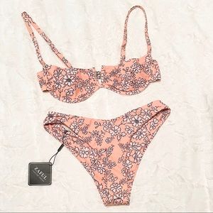 Super Cute Peach Floral Zaful Bikini